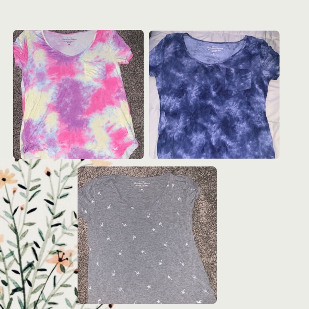 three Hollister soft short sleeve tshirts
